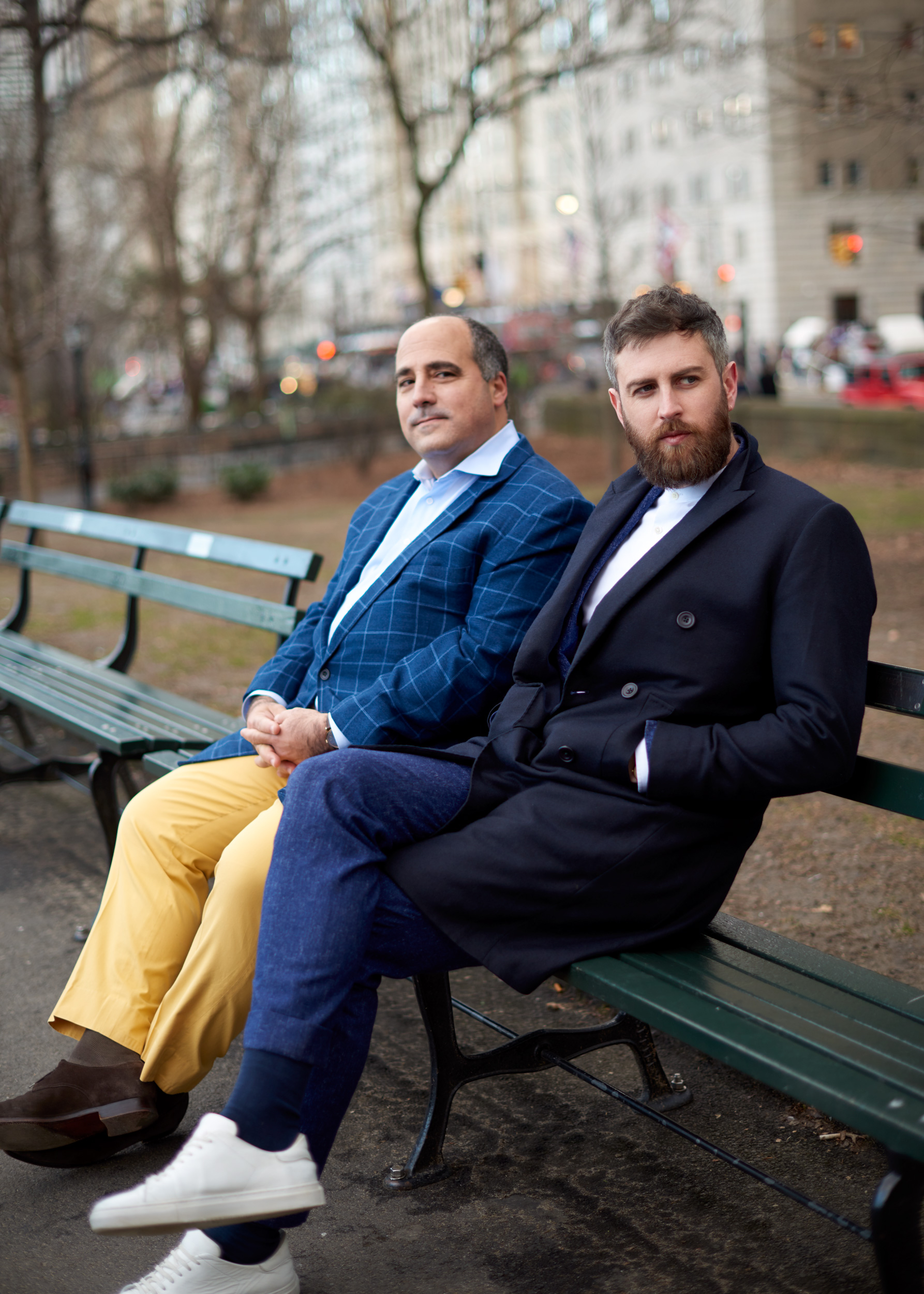 PORTRAIT OF JOHN AND CUSTOMER IN CENTRAL PARK FOR CAD AND THE DANDY