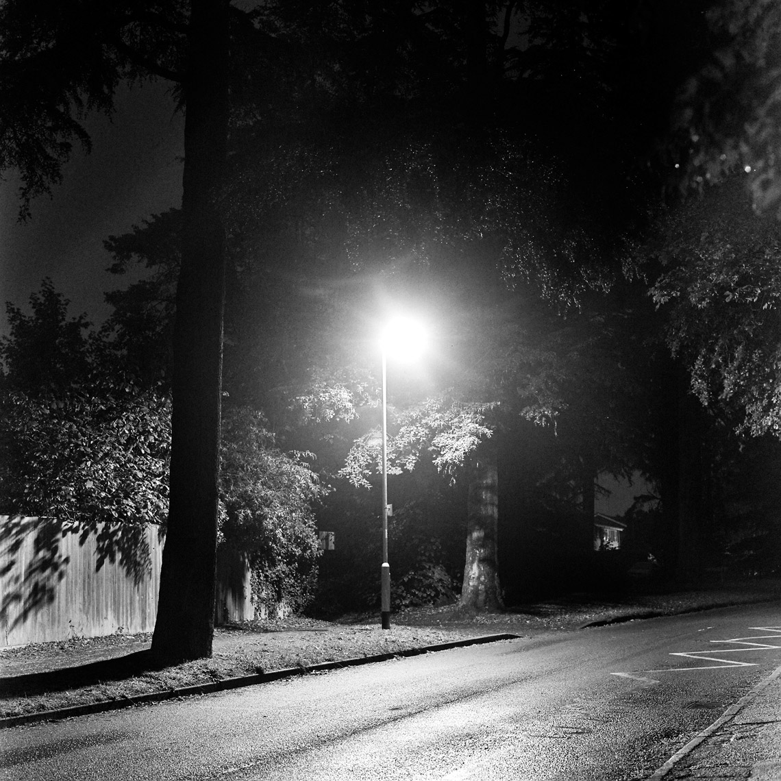 Street light on Lockers Park Lane, UK. 
