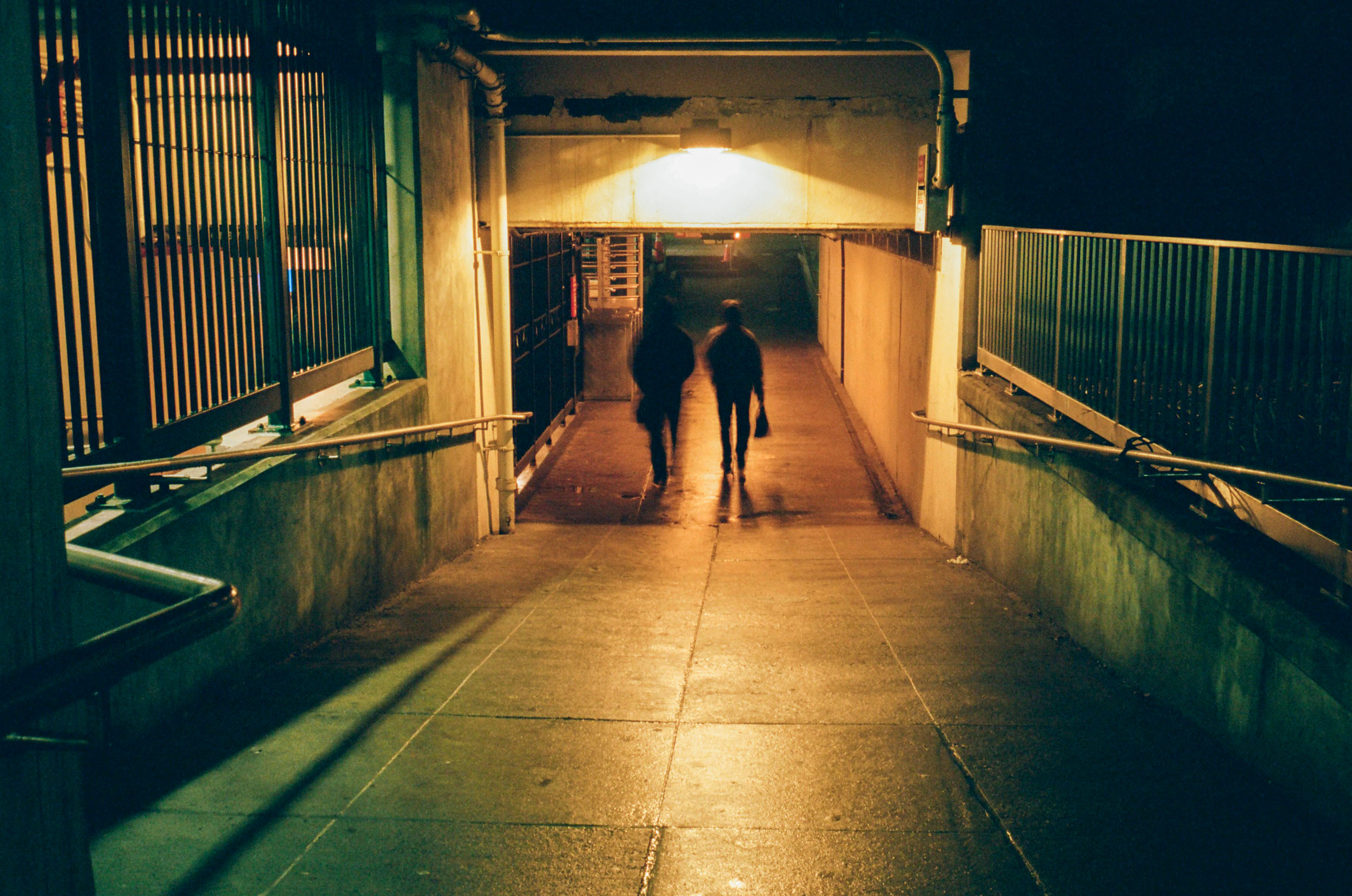 A NIGHT SHOT OF THE SUBWAY STATION AVENUE H IN SOUTH BROOKLYN 